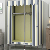 简易衣柜家用卧室简约现代布衣柜出租房用收纳挂衣橱钢管结实耐用