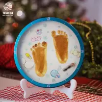 玩趣哆WANQUDUO宝宝手足印泥手脚印手印新生婴儿童胎毛纪念品永久满月百天礼物矿物泥LA-20蓝色