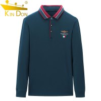 金盾(KIN DON)2021年秋冬新款商务休闲男士Polo衫全棉中青年翻领弹力长袖POLO衫时尚纯色百搭长袖T恤男装