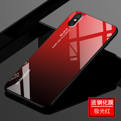 KONEL 苹果12/11pro手机壳iphoneXsMax钢化玻璃壳电镀防摔xr全包iPhone8plus硅胶轻薄7p