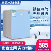 小冰箱7098单门双门阿斯卡利冷藏冷冻家用宿舍租房客迷你小型 湖蓝色