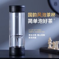 阿卜兹(abocci)茶水分离泡茶杯双层玻璃杯男女高档便携隔热透明水杯子定制印字