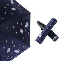 天堂伞太阳伞小巧便携晴雨伞折叠铅笔伞卡通泰迪熊可爱学生 藏青色