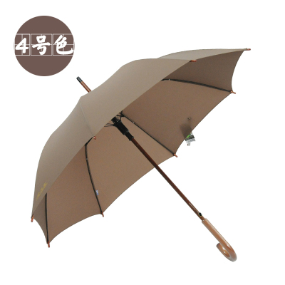 天堂伞柄伞纯色长柄晴雨伞轻男女士商务伞自动雨伞印刷广告伞 4号色咖啡