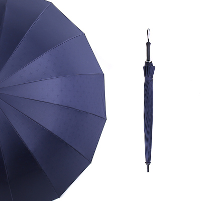 天堂伞直杆伞自动晴雨伞长柄伞复古超大加固16骨直柄加厚商务伞定制 藏青色