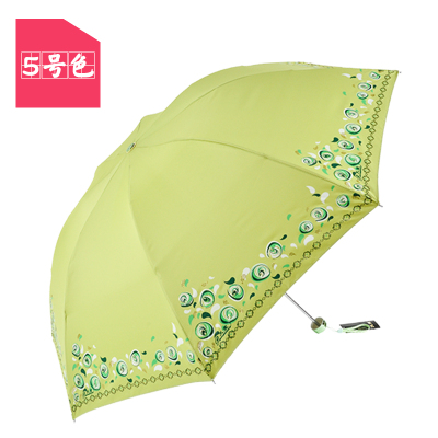 天堂伞遮阳伞三折叠银胶印花遮阳伞晴雨伞定制广告 5号鲜果绿