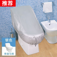 马桶防水罩阿斯卡利(ASCARI) 沐浴防溅防尘罩座便智能马桶盖罩座圈罩防淋防水套 银色(普通马桶)