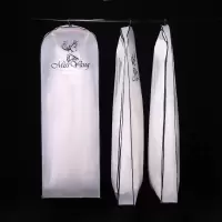 婚纱礼服防尘罩阿斯卡利(ASCARI)加大加长厚透明旗袍防尘套蓬蓬拖尾婚纱收纳袋 黑色包边 拖尾款180cm默认黑色包边