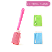 沐浴刷洗澡刷阿斯卡利(ASCARI)不求人后背刷子洗澡巾长柄搓澡洗浴用品搓泥搓背 加长手柄【共3块澡巾】-北欧粉