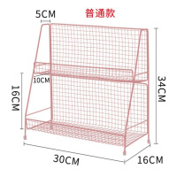 厨房台面铁艺分层置物架阿斯卡利(ASCARI)桌面储物架收纳隔层多层植物架简约卫生间 粉红普通款-N20