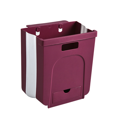 厨房卧室器阿斯卡利(ASCARI)挂式垃圾桶可悬挂式橱柜壁挂家用拉圾篓分类收纳盒 橱柜垃圾桶[酒红-带垃圾盒]