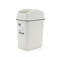 创意简约摇盖式垃圾桶阿斯卡利(ASCARI)家用卫生间有盖垃圾筒客厅厨房办公室长方形 一个6L灰色