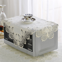 提花微波炉罩阿斯卡利(ASCARI) 欧式布艺防尘罩光波炉烤箱盖巾防油盖布 淡雅 56*56cm方*1片