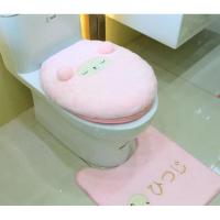 卡通粉羊毛绒马桶三件套阿斯卡利(ASCARI) 厕所坐便器保暖坐圈盖套地垫套装