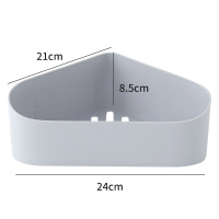 .置物架阿斯卡利(ASCARI)浴室免打孔强力胶贴卫生间墙上收纳架厕所壁挂三角架 (灰色)简约三角架