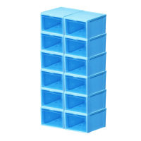 aj球鞋收纳盒亚克力透明鞋盒阿斯卡利(ASCARI)定制防尘 蓝色12只装再送4个(12+4) 36x29x19cm