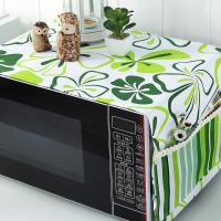 田园微波炉帘罩防尘罩阿斯卡利(ASCARI)防水防油烤箱罩子盖巾多用布 绿蝴蝶花微波炉盖布 33*100(加厚-加口袋)