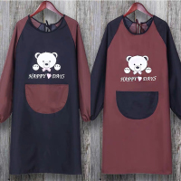 围裙女厨房防水长袖围裙阿斯卡利(ASCARI)成人防油罩衣做饭围腰时尚卡通男士工作服