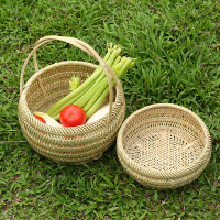 竹编菜篮竹篮收纳筐阿斯卡利(ASCARI)手提篮加固水果篮鸡蛋篮大容量家用提菜购物篮