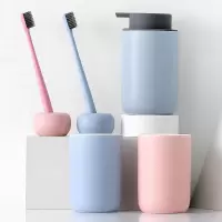 陶瓷卫浴四五六件套阿斯卡利(ASCARI)浴室用品套件 家用卫生洗漱456套装 粉色组合=五件1