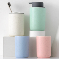 陶瓷卫浴四五六件套阿斯卡利(ASCARI)浴室用品套件 家用卫生洗漱456套装 粉色组合=四件2