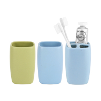 陶瓷情侣卫浴洗漱套装阿斯卡利(ASCARI) 创意刷牙杯浴室用品三件套件 RETRO哑光陶瓷情侣三件套2蓝1绿杯
