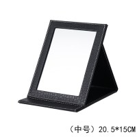 便携化妆镜阿斯卡利(ASCARI)桌面镜台式折叠镜子宿舍随身小便携女士家用学生便携。 鳄鱼纹包边款(黑色中号)