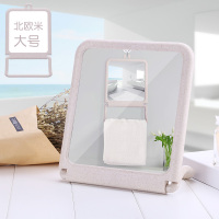 网红小镜子阿斯卡利(ASCARI)女家用简约壁挂便携随身镜学生宿舍化妆镜台式桌面折叠 北欧米黄大号(小麦边框)