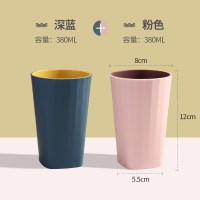 创意洗漱口杯阿斯卡利(ASCARI)家用刷牙杯子情侣套装欧式樕牙缸可爱简约牙刷杯 [无柄款]深蓝+粉色