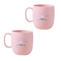 卡通儿童漱口杯阿斯卡利(ASCARI)情侣亲子牙刷杯可爱防摔家用杯子洗漱杯牙杯 一对粉色2只装适合1-7岁