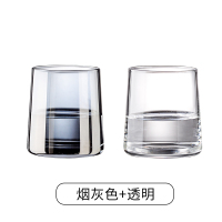 简约家用漱口杯阿斯卡利(ASCARI) 玻璃情侣牙刷杯套装洗漱刷牙杯子酒店创意北欧ins 烟灰色玻璃杯加透明色