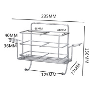 不锈钢漱口杯架牙刷置物架阿斯卡利(ASCARI)壁挂式免打孔卫生间浴室牙具座收纳架子 双人(送双扣强力贴)