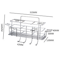 不锈钢漱口杯架牙刷置物架阿斯卡利(ASCARI)壁挂式免打孔卫生间浴室牙具座收纳架子 四人(送双扣强力贴)
