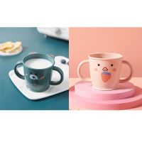 儿童刷牙杯漱口杯阿斯卡利(ASCARI)宝宝可爱牙缸杯创意防摔小男孩女孩牙刷杯喝水杯 小熊(墨绿+粉)2个装