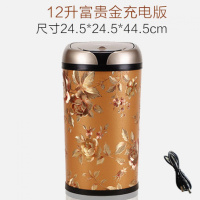 智能感应垃圾桶阿斯卡利(ASCARI)创意欧式电动自动客厅厨房有盖家用卫生间卧室大小 12L富贵金充电+电池两用