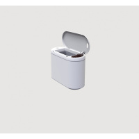 智能感应垃圾桶阿斯卡利(ASCARI),伸手即开,自动开合,家庭办公,桌面垃圾桶 象牙白电池(送电池)