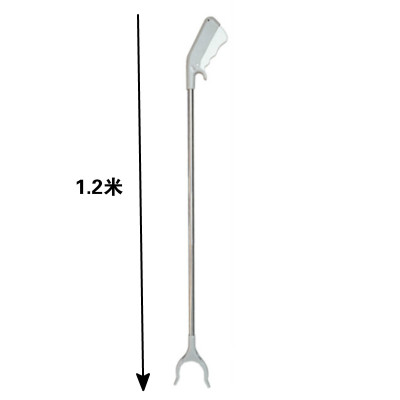 垃圾夹子拾物器阿斯卡利(ASCARI)加厚长柄扁头火钳老式手工铁钳烧烤炭钳取物器夹子 不锈钢U型钳-总长1.2米