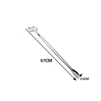 垃圾夹子拾物器阿斯卡利(ASCARI)加厚长柄扁头火钳老式手工铁钳烧烤炭钳取物器夹子 不锈钢钳-总长57CM