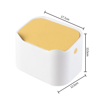 垃圾桶阿斯卡利(ASCARI)客厅圾垃桶家用圾圾桶带盖拉圾筒卧室桌面小号迷你北欧 猫咪款白黄色