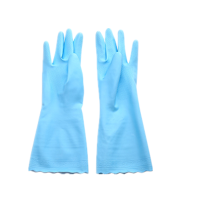 家务手套女阿斯卡利(ASCARI) 型厨房加绒加厚洗衣橡胶手套清洁防水洗碗手套 植绒款2双装蓝色 L