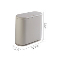 弹盖式垃圾筒阿斯卡利(ASCARI)卫生间翻盖纸篓卧室分类套筒垃圾篓按压式垃圾桶 垃圾桶(卡其色)