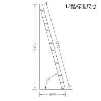 家用加厚防滑直梯阿斯卡利(ASCARI)室内木制阁楼楼梯带扶手梯简易五步原木梯子 加厚款12踏(材料厚2.5cm)