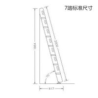 家用加厚防滑直梯阿斯卡利(ASCARI)室内木制阁楼楼梯带扶手梯简易五步原木梯子 加厚款7踏(材料厚2.5cm)