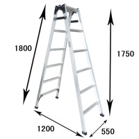多功能折叠梯子阿斯卡利(ASCARI)铝合金加厚人字梯家用室内伸缩阁楼工程梯2米 加强焊接六步-1.8m(单面焊接)