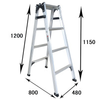 多功能折叠梯子阿斯卡利(ASCARI)铝合金加厚人字梯家用室内伸缩阁楼工程梯2米 加强焊接四步-1.2m(单面焊接)