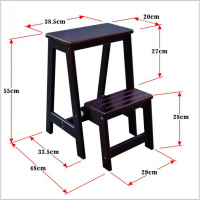 家用楼梯椅阿斯卡利(ASCARI)全梯子椅子四层折叠梯凳多功能登高凳木梯子 二层深胡桃色梯凳
