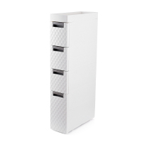 浴室夹缝置物架卫生间缝隙收纳柜厕所洗手间储物架阿斯卡利(ASCARI)马桶窄边柜 7009抽屉款-4层