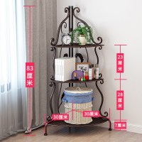 浴室置物架落地多层卫生间脸盆架厕所储物架洗漱台洗手间阿斯卡利(ASCA 三层古铜色[高83cm]三角架[可装大瓶沐浴露]