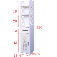 卫生间置物架落地免打孔夹缝马桶边浴室洗手间阿斯卡利(ASCARI)厕所收纳窄柜 120*23.5*23.5带门鹿