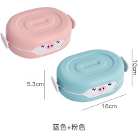 肥皂盒创意个性可爱带盖阿斯卡利(ASCARI)沥水肥罩盒架北欧ins有盖香皂盒沥水 ??幸福猪[粉色+蓝色][双层沥水]